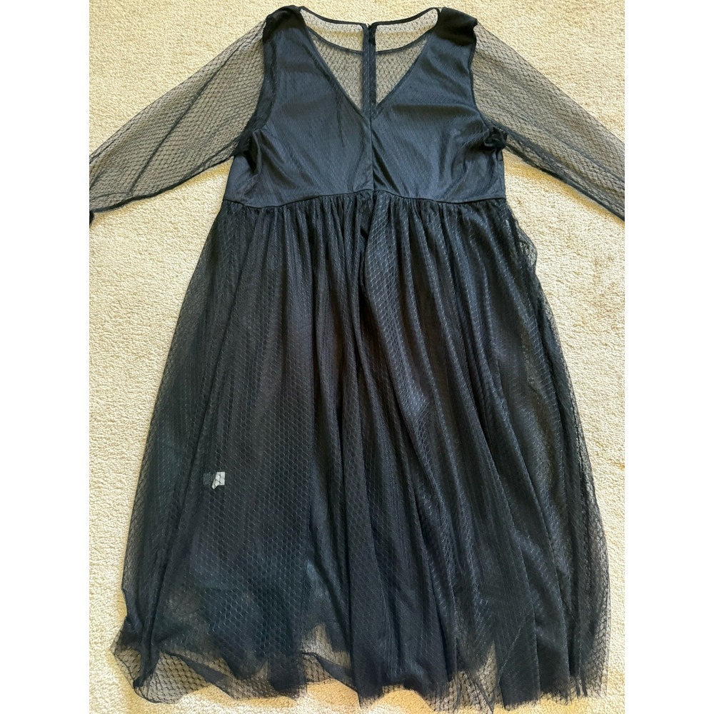 Torrid Black Long Sleeve Mesh & Tulle Dress Size 18 - Picture 6 of 7